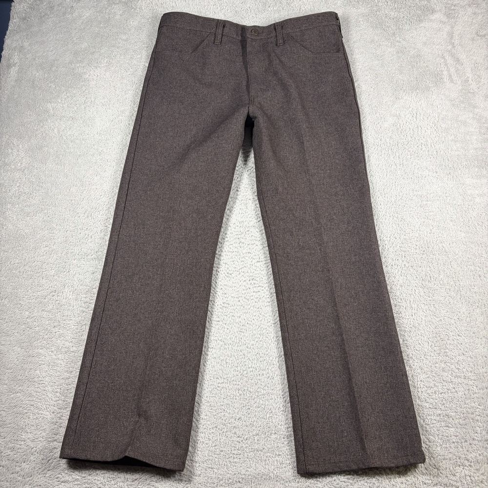 VINTAGE Wrangler Rancher Dress Pants Mens 36x30 Brown Poly USA 82TN